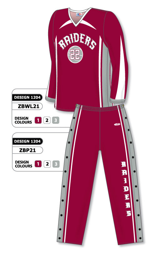 Athletic Knit Sublimated Long Sleeve Basketball Warm Up Set Design 1204 (ZBWLS21-1204)